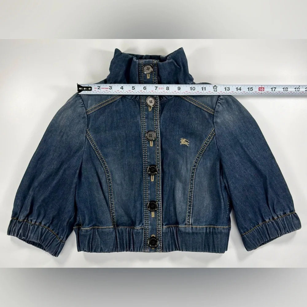 Burberry London Blue Label Women’s Cropped Blue Denim Jacket Size 38 - Picture 10 of 16
